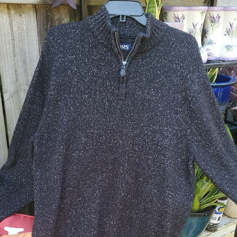 Chaps Men's Charcoal Zip-Up Sweater